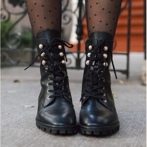 Stuart Weitzman Laine Pearl Combat boots